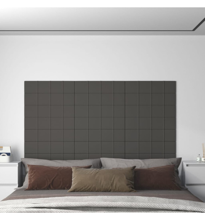 Panneaux muraux 12 pcs Gris foncé 60x15 cm Tissu 1,08 m² | Mobilier & Déco