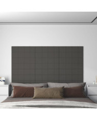 Panneaux muraux 12 pcs Gris foncé 60x15 cm Tissu 1,08 m² | Mobilier & Déco