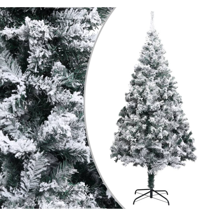 Sapin de Noël artificiel avec neige floquée vert 240 cm PVC | Mobilier & Déco
