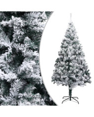 Sapin de Noël artificiel avec neige floquée vert 240 cm PVC | Mobilier & Déco