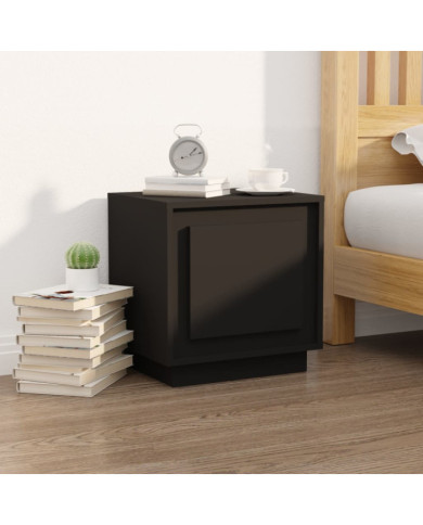 Table de chevet noir 44x35x45 cm bois d’ingénierie | Mobilier & Déco