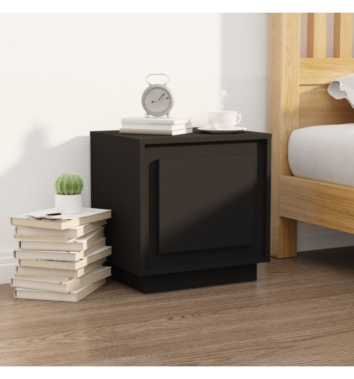 Table de chevet noir 44x35x45 cm bois d’ingénierie | Mobilier & Déco