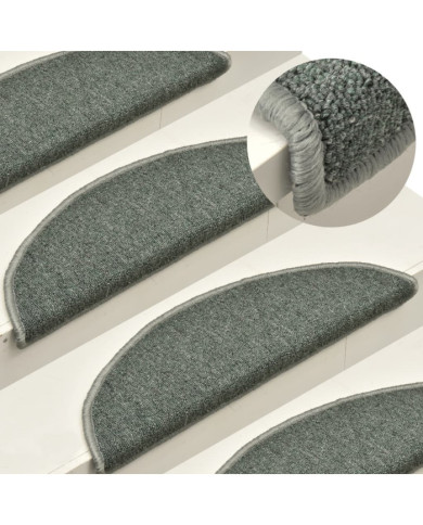 Tapis de marches d'escalier 15 pcs Vert foncé 56x17x3 cm | Mobilier & Déco