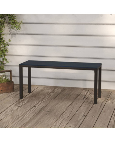 Banc de jardin 110 cm acier et WPC noir | Mobilier & Déco