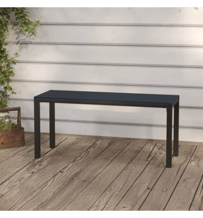 Banc de jardin 110 cm acier et WPC noir | Mobilier & Déco