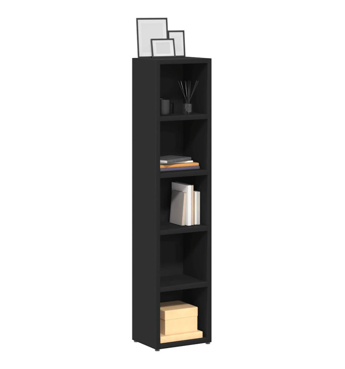 Armoires à CD 2 pcs Noir 21x16x93,5 cm Aggloméré | Mobilier & Déco