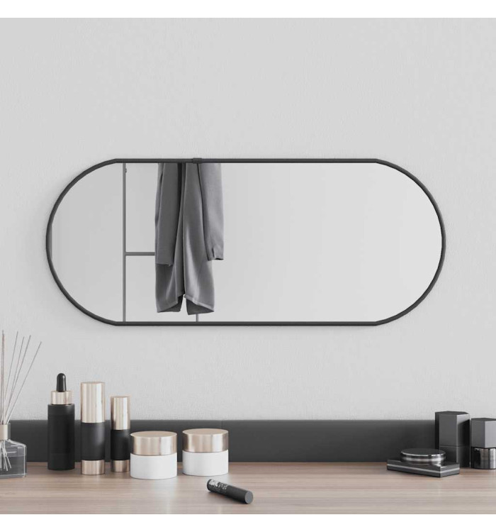 Miroir mural Noir 60x25 cm Ovale | Mobilier & Déco