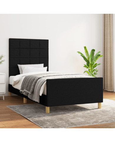 Cadre de lit sans matelas noir 80x200 cm tissu | Mobilier & Déco