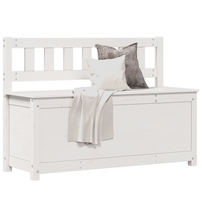 Banc Blanc 110x41x76,5 cm Bois de pin massif | Mobilier & Déco