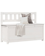 Banc Blanc 110x41x76,5 cm Bois de pin massif | Mobilier & Déco