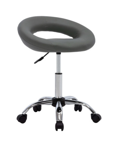 Chaise de travail roulante Gris Similicuir | Mobilier & Déco