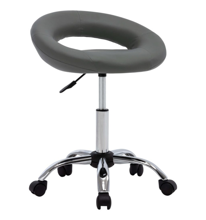 Chaise de travail roulante Gris Similicuir | Mobilier & Déco