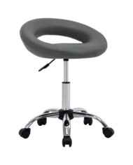 Chaise de travail roulante Gris Similicuir | Mobilier & Déco