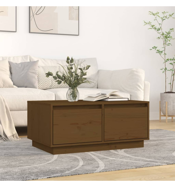 Table basse Marron miel 80x50x35 cm Bois massif de pin | Mobilier & Déco
