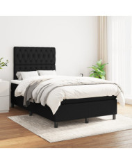 Sommier à lattes de lit avec matelas Noir 120x200 cm Tissu | Mobilier & Déco