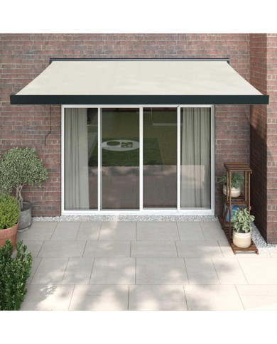Auvent rétractable crème 3,5x2,5 m tissu et aluminium | Mobilier & Déco
