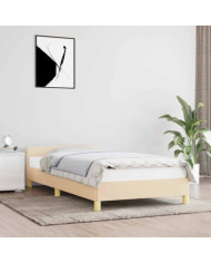 Cadre de lit sans matelas crème 100x200 cm tissu | Mobilier & Déco
