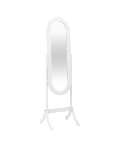 Miroir sur pied blanc 45,5x47,5x160 cm bois d'ingénierie | Mobilier & Déco