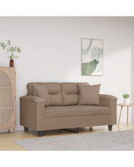 Coussins décoratifs lot de 2 Taupe 40x40 cm Tissu microfibre | Mobilier & Déco