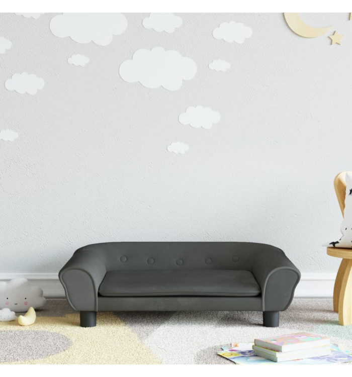 Canapé pour enfants gris foncé 70x45x26 cm velours | Mobilier & Déco