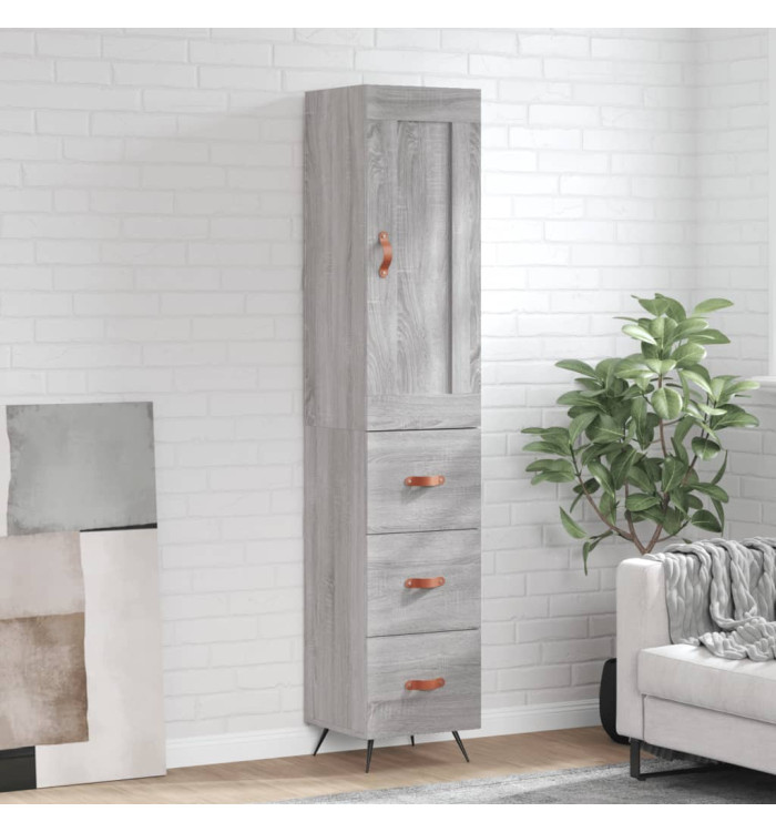 Buffet haut Sonoma gris 34,5x34x180 cm Bois d'ingénierie | Mobilier & Déco