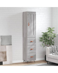 Buffet haut Sonoma gris 34,5x34x180 cm Bois d'ingénierie | Mobilier & Déco