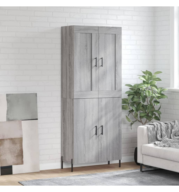 Buffet haut Sonoma gris 69,5x34x180 cm Bois d'ingénierie | Mobilier & Déco