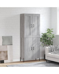 Buffet haut Sonoma gris 69,5x34x180 cm Bois d'ingénierie | Mobilier & Déco