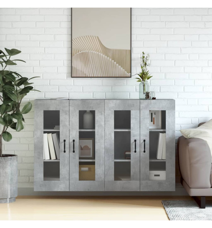Armoires murales 2 pcs gris béton bois d'ingénierie | Mobilier & Déco