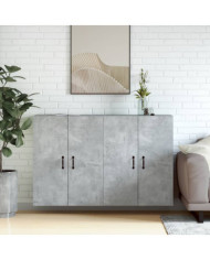 Armoires murales 2 pcs gris béton bois d'ingénierie | Mobilier & Déco
