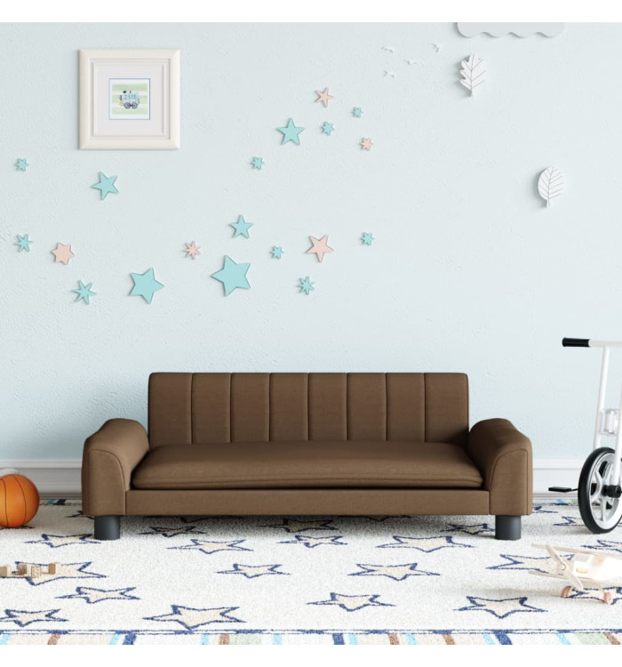 Canapé pour enfants marron 90x53x30 cm tissu | Mobilier & Déco