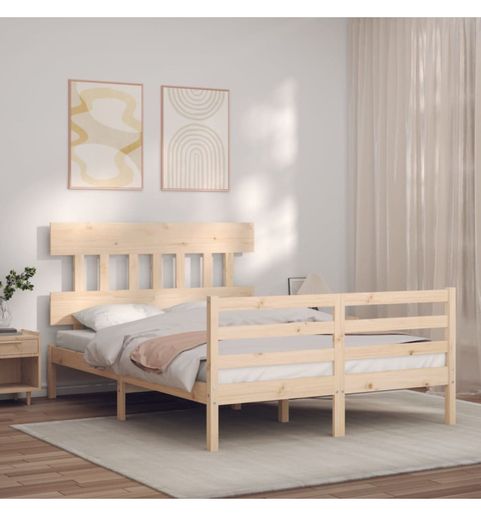 Cadre de lit sans matelas bois massif | Mobilier & Déco