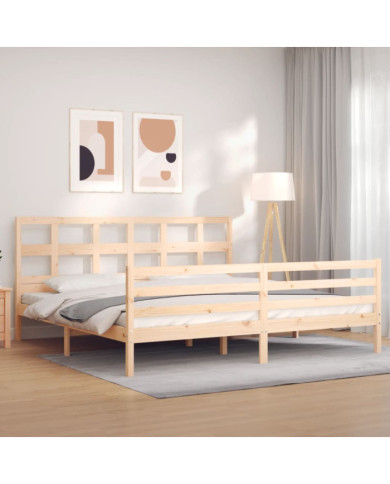 Cadre de lit sans matelas 200x200 cm bois massif | Mobilier & Déco