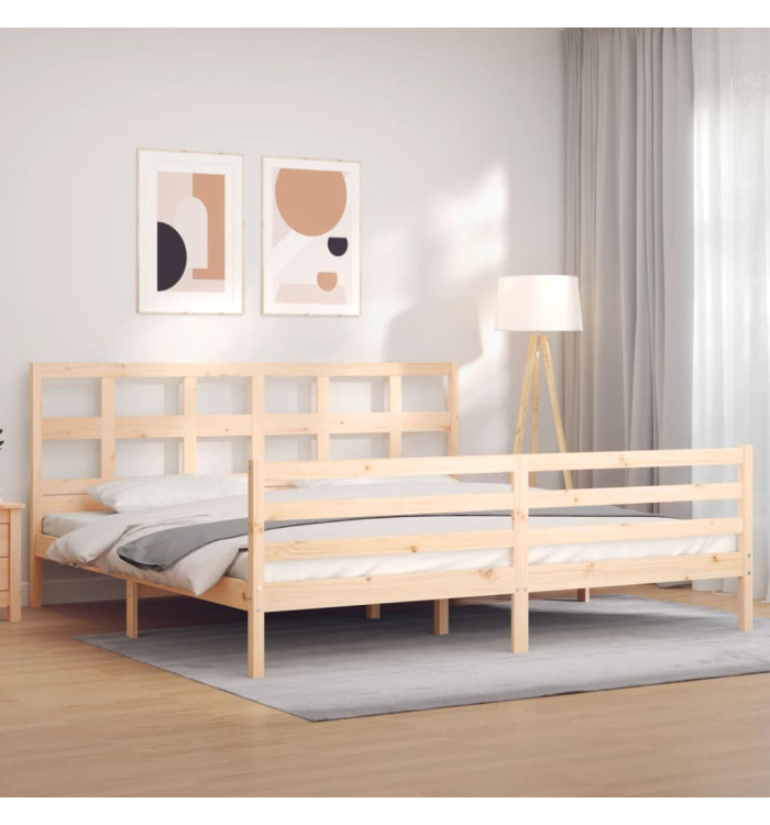 Cadre de lit sans matelas 200x200 cm bois massif | Mobilier & Déco