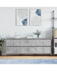 Buffets 3 pcs gris béton bois d'ingénierie | Mobilier & Déco