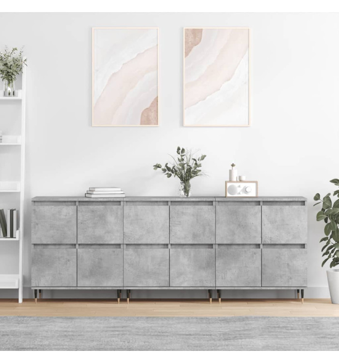 Buffets 3 pcs gris béton bois d'ingénierie | Mobilier & Déco