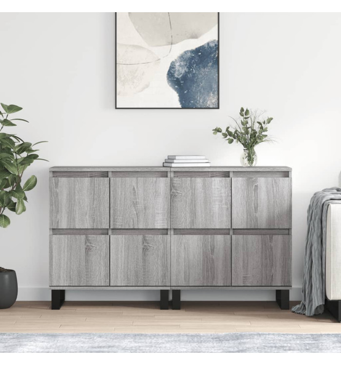 Buffets 2 pcs sonoma gris bois d'ingénierie | Mobilier & Déco