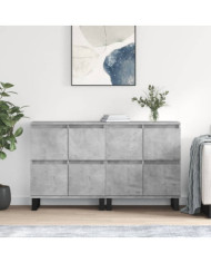 Buffets 2 pcs gris béton bois d'ingénierie | Mobilier & Déco