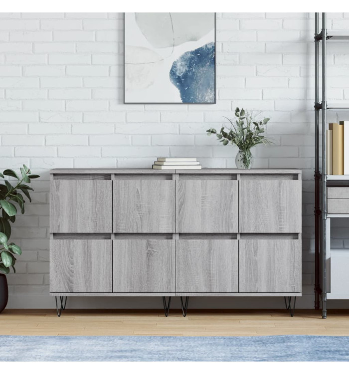 Buffets 2 pcs sonoma gris bois d'ingénierie | Mobilier & Déco