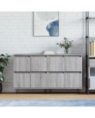 Buffets 2 pcs sonoma gris bois d'ingénierie | Mobilier & Déco