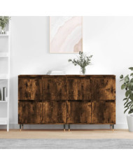 Buffets 2 pcs chêne fumé bois d'ingénierie | Mobilier & Déco