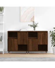 Buffets 2 pcs chêne marron bois d'ingénierie | Mobilier & Déco