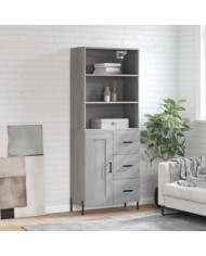 Buffet haut Sonoma gris 69,5x34x180 cm Bois d'ingénierie | Mobilier & Déco