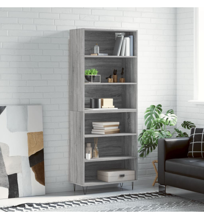 Buffet sonoma gris 69,5x32,5x180 cm bois d'ingénierie | Mobilier & Déco