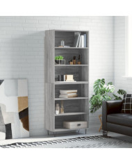 Buffet sonoma gris 69,5x32,5x180 cm bois d'ingénierie | Mobilier & Déco