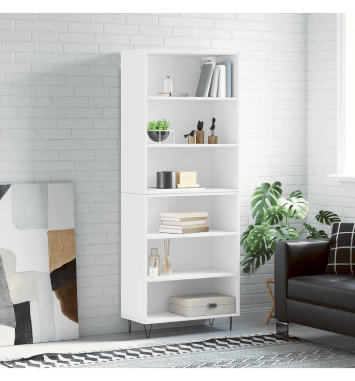 Buffet blanc 69,5x32,5x180 cm bois d'ingénierie | Mobilier & Déco