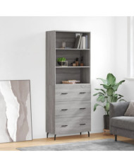 Buffet haut Sonoma gris 69,5x34x180 cm Bois d'ingénierie | Mobilier & Déco