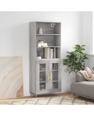 Buffet haut Sonoma gris 69,5x34x180 cm Bois d'ingénierie | Mobilier & Déco