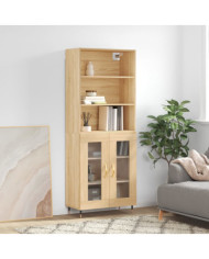 Buffet haut Chêne sonoma 69,5x34x180 cm Bois d'ingénierie | Mobilier & Déco