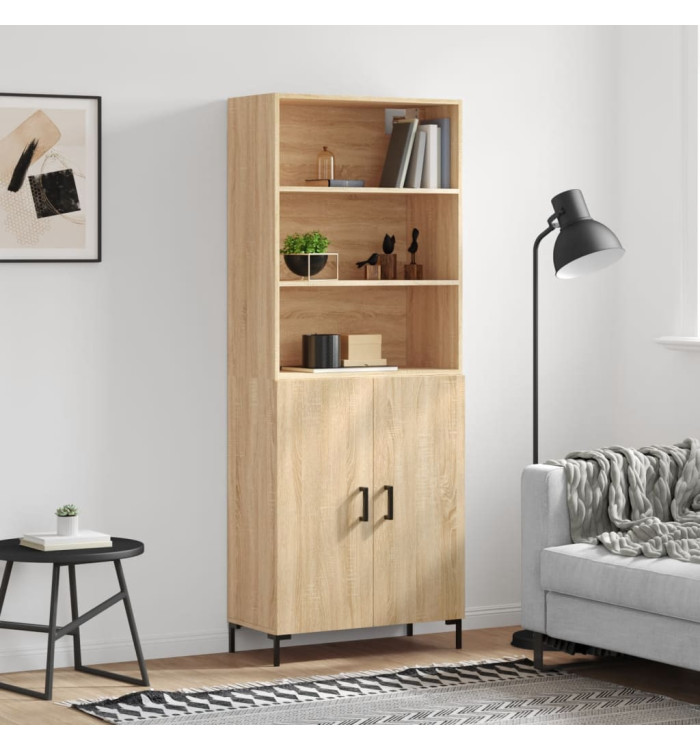 Buffet haut Chêne sonoma 69,5x34x180 cm Bois d'ingénierie | Mobilier & Déco
